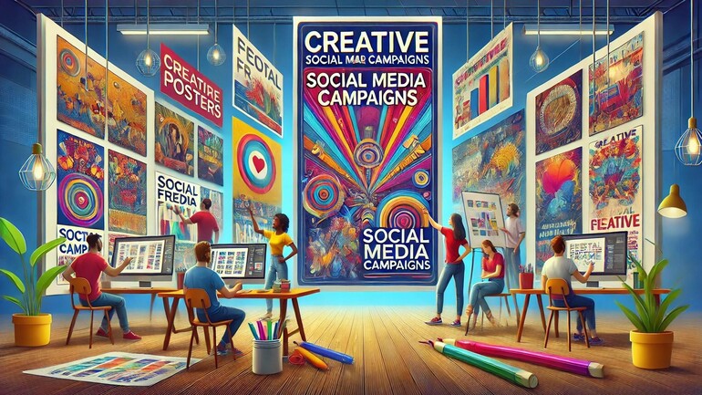 Kampanye Media Sosial, Poster Kreatif, Rajaframe untuk Desain